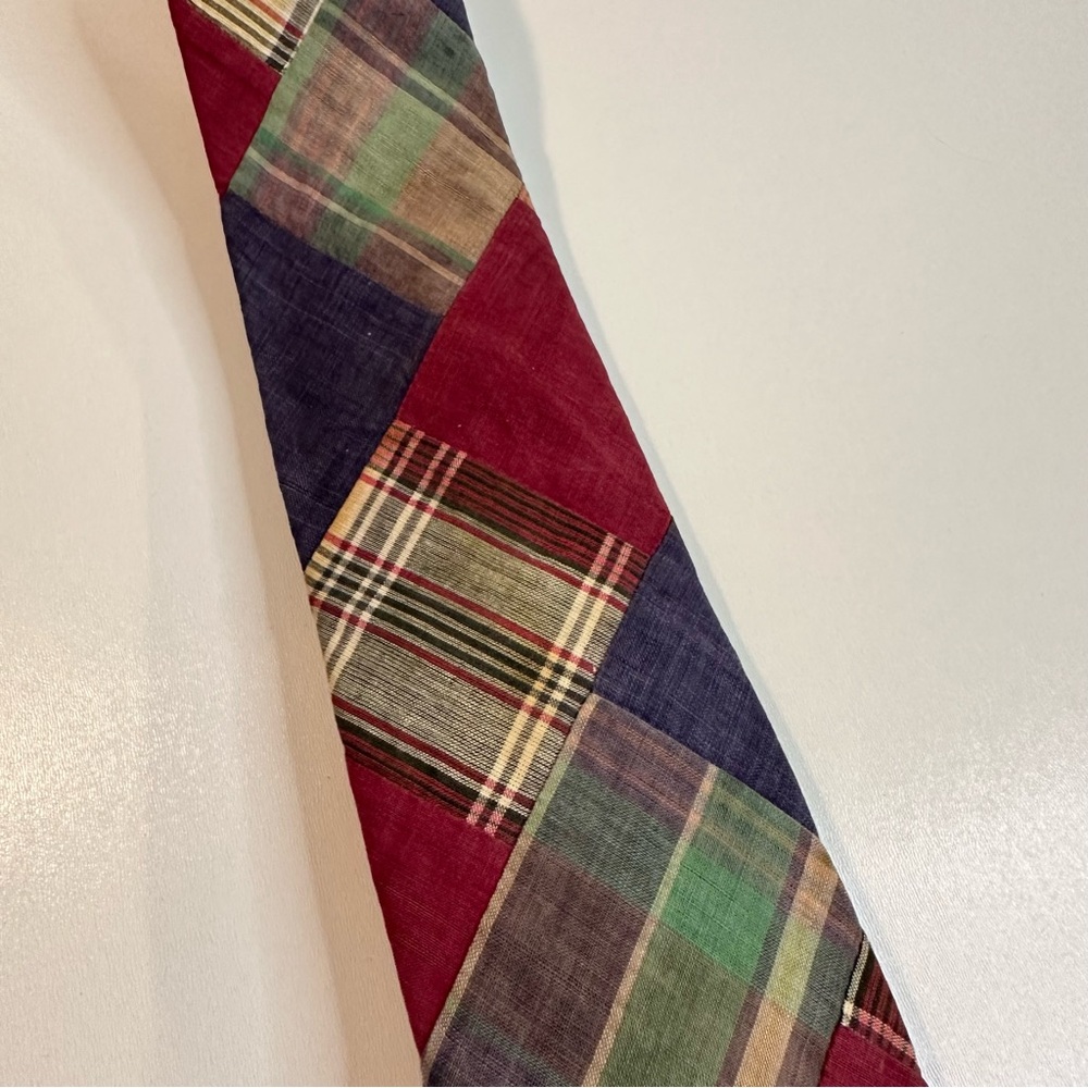 Vintage Robert Talbott Plaid Patchwork Madras Tie… - image 5
